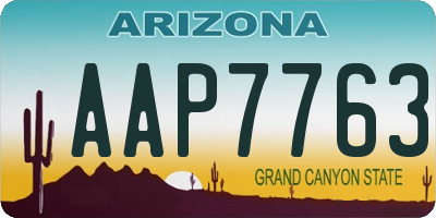 AZ license plate AAP7763