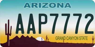 AZ license plate AAP7772