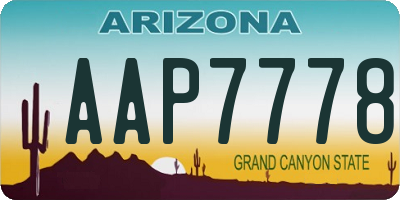 AZ license plate AAP7778
