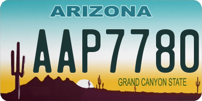 AZ license plate AAP7780
