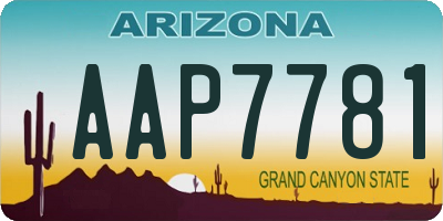 AZ license plate AAP7781