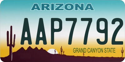 AZ license plate AAP7792