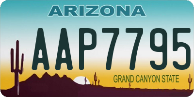 AZ license plate AAP7795