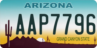 AZ license plate AAP7796