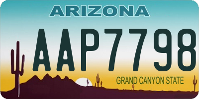 AZ license plate AAP7798
