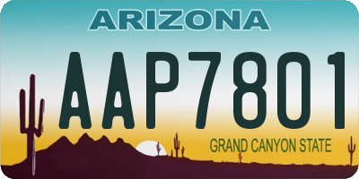 AZ license plate AAP7801