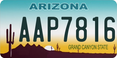 AZ license plate AAP7816
