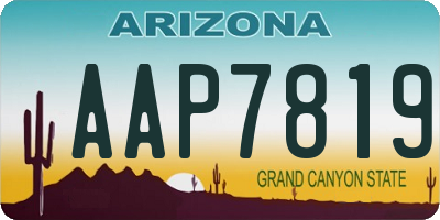 AZ license plate AAP7819