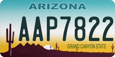 AZ license plate AAP7822