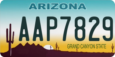 AZ license plate AAP7829