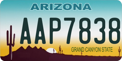 AZ license plate AAP7838