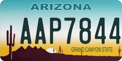 AZ license plate AAP7844