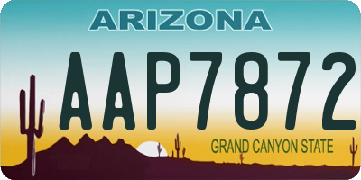 AZ license plate AAP7872