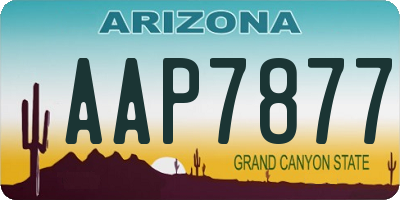 AZ license plate AAP7877