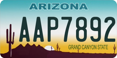 AZ license plate AAP7892