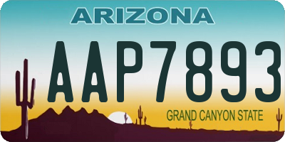 AZ license plate AAP7893