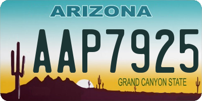 AZ license plate AAP7925