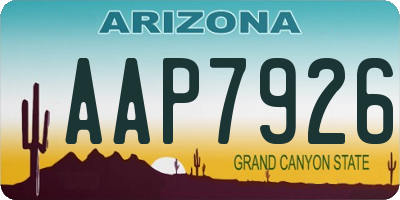 AZ license plate AAP7926