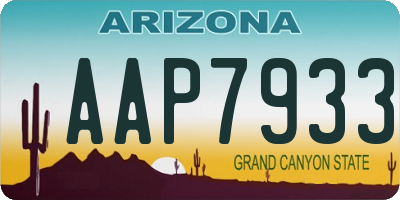 AZ license plate AAP7933