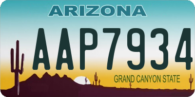 AZ license plate AAP7934