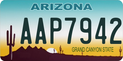 AZ license plate AAP7942