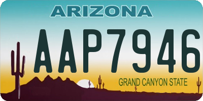 AZ license plate AAP7946