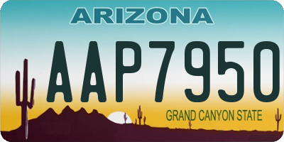 AZ license plate AAP7950