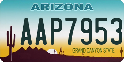 AZ license plate AAP7953