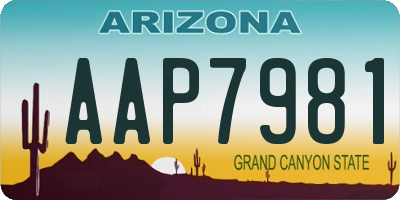 AZ license plate AAP7981