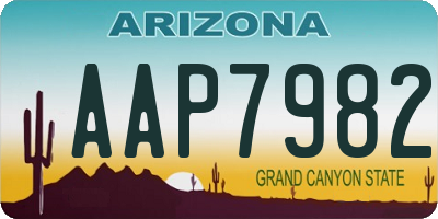 AZ license plate AAP7982