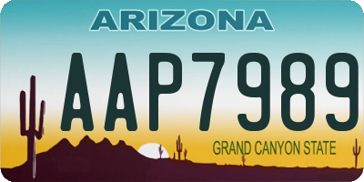 AZ license plate AAP7989