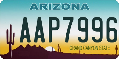 AZ license plate AAP7996