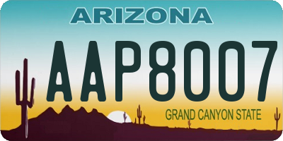 AZ license plate AAP8007
