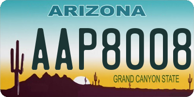 AZ license plate AAP8008