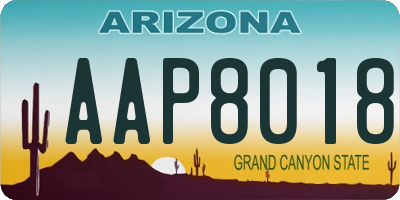 AZ license plate AAP8018