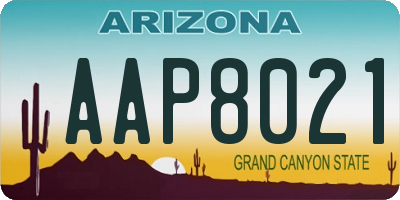 AZ license plate AAP8021