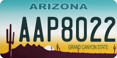 AZ license plate AAP8022