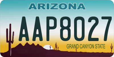 AZ license plate AAP8027