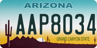 AZ license plate AAP8034