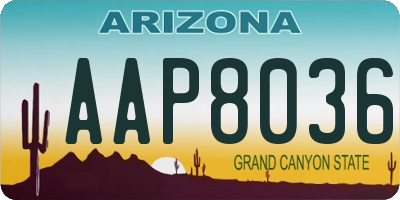 AZ license plate AAP8036