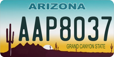 AZ license plate AAP8037