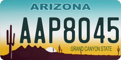 AZ license plate AAP8045