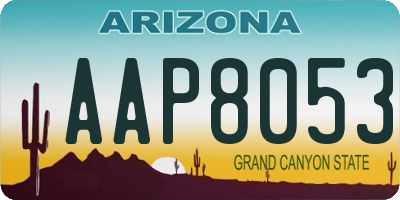 AZ license plate AAP8053