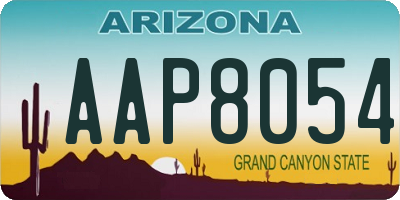 AZ license plate AAP8054