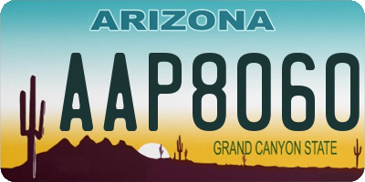 AZ license plate AAP8060