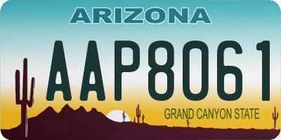 AZ license plate AAP8061
