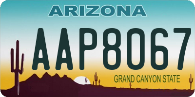 AZ license plate AAP8067