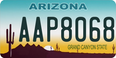 AZ license plate AAP8068