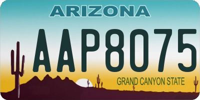 AZ license plate AAP8075