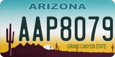 AZ license plate AAP8079